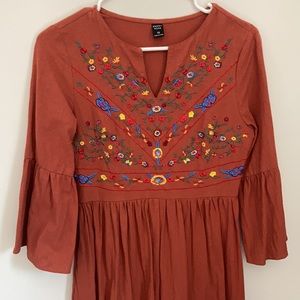 Boho embroidered maxi dress